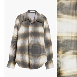 NWT Bianca Saunders Rowdy Checked Cotton-Poplin Shirt SZ L